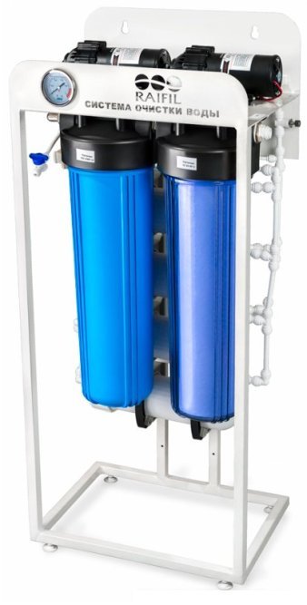 Водоочиститель RO-300 с промывкой (300 л/ч 4 мембраны с промывкой и ТДС) RO-300