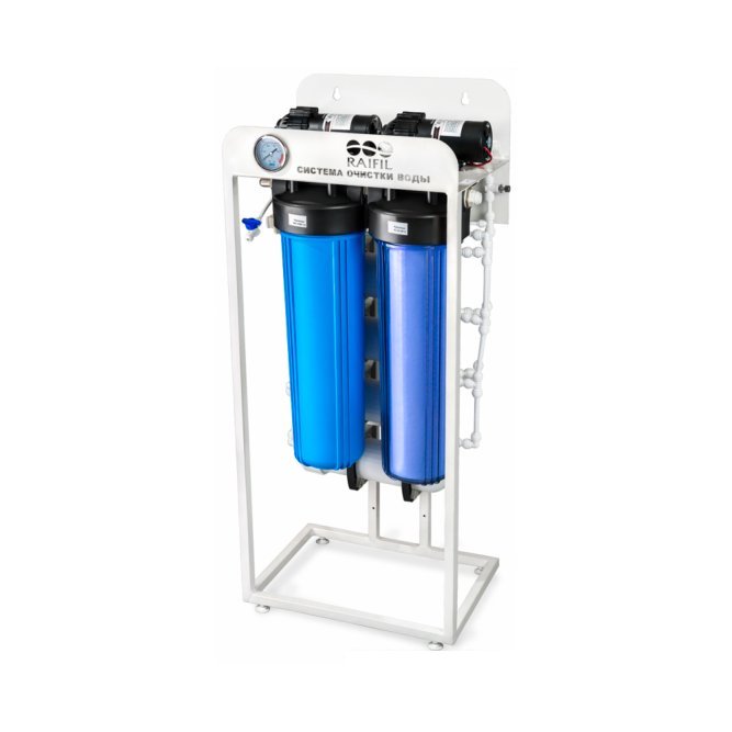 Водоочиститель RO-200 с промывкой (200 л/ч 4 мембраны с промывкой и ТДС) RO-200