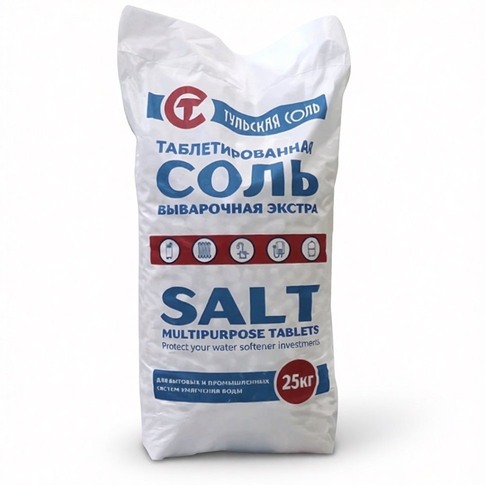 Соль таблетированная выварочная Экстра (мешок 25 кг), Тульская